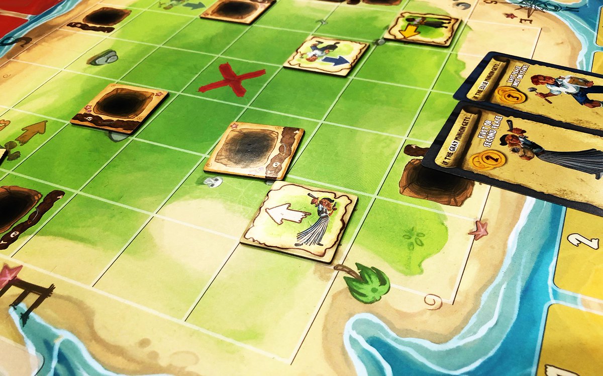 MeepleMaven's tweet photo. Family-level #ActionProgramming to search for treasures ๐ฐ in #BadMaps fr @FloodgateGames ๐บ #BoardGames https://t.co/7UTU518SGL