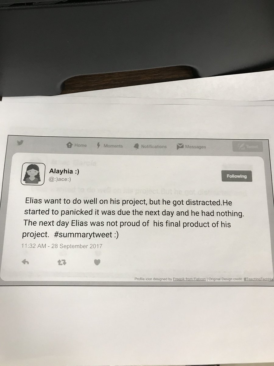 BoedekerSTEM's tweet photo. Students create short and sweet summaries using a twitter template. #summarytweets #leadthecharge @NISDKallison #straightandtothepoint https://t.co/ZRMgPE48Nq