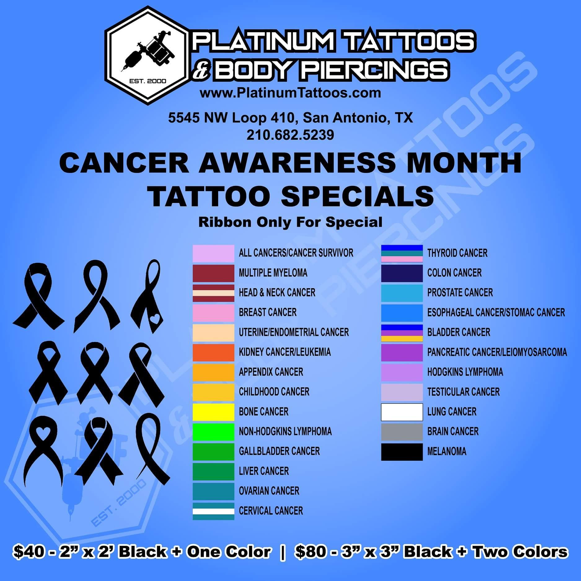 85 Beautiful Cancer Ribbon Tattoos And Their Meaning  AuthorityTattoo