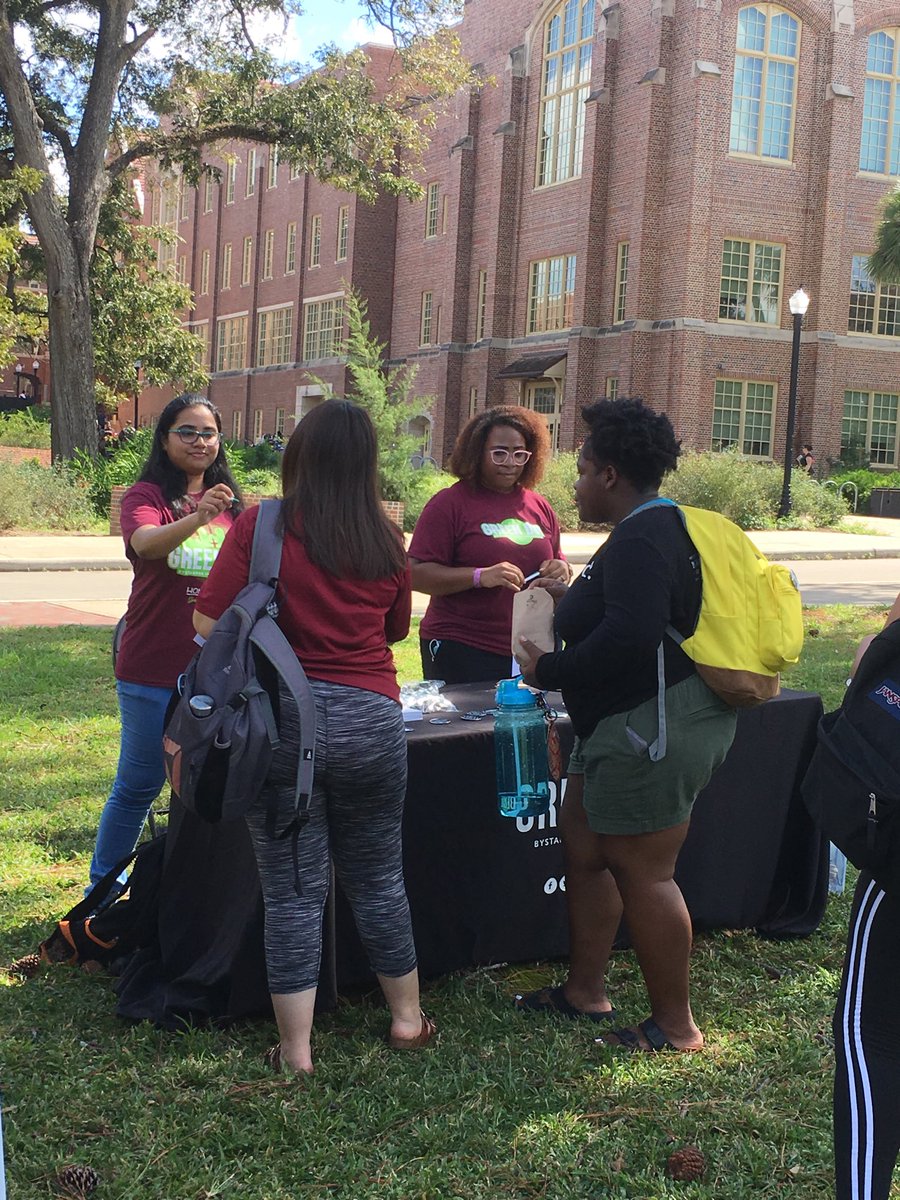 amy_magnuson's tweet photo. Come get a Green Dot t-shirt at the Seminole Festival on Landis. #fsugreendot https://t.co/CEAdr8Ou6R