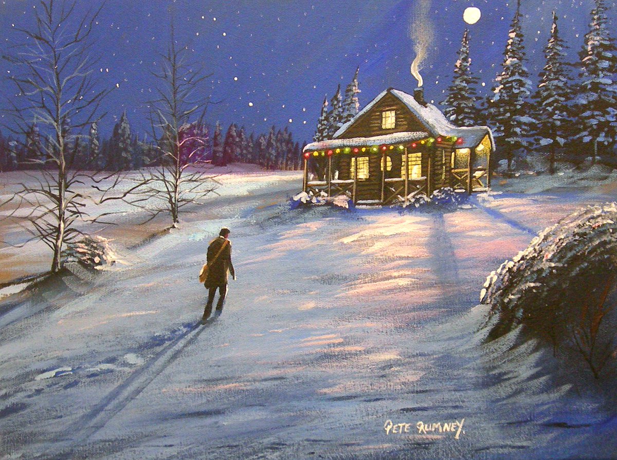 Pete Rumney Art On Twitter Created This Winter Cabin Scene The