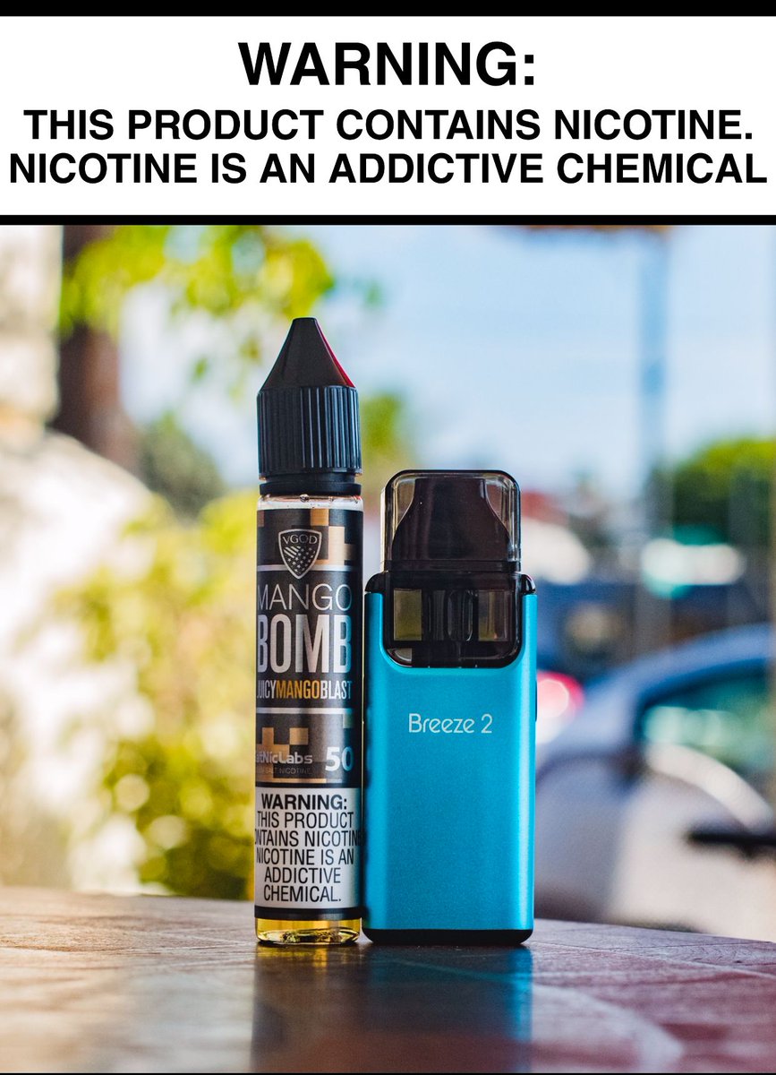SaltNicOfficial's tweet photo. The Aspire Breeze 2 offers an astounding 3ml juice capacity for all day vaping on-the-go 👌🏽 paired up with juicy Mango Bomb by @OfficialVGOD, what more can you ask for? Both available online at https://t.co/yQz8IZhxdK 🤗 https://t.co/yqmXVpPenl