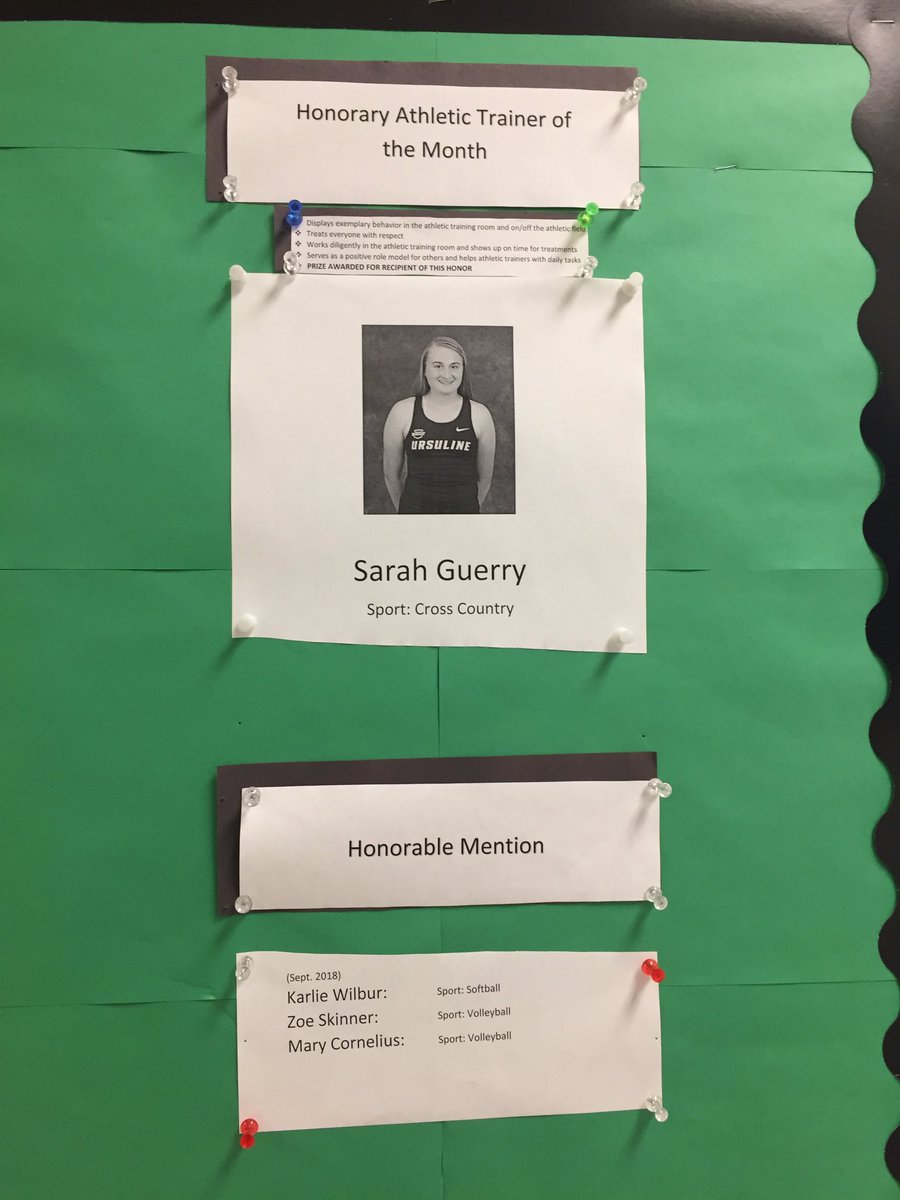 UC__AT's tweet photo. Congrats to Sarah Guerry on winning athletic trainer of the month for September for all her hard work in the training room! Honorable mention to @_karliewilbur Zoe Skinner and @maryycornelius https://t.co/vhcmqn1Pph