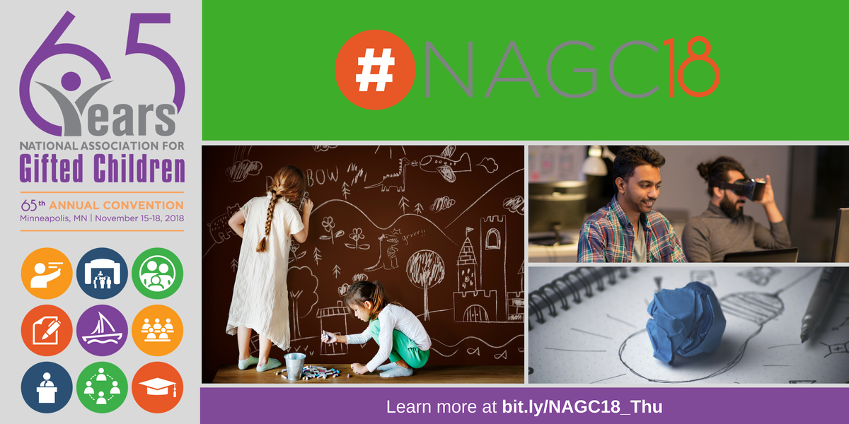 Enhancing Creativity: Strategies and Activities for Infusing #Creativity into K-12 Education with <a href="/JonathanPlucker/">Jonathan Plucker</a> &amp; Stuart Omdal at #NAGC18! Learn more &amp; REGISTER at bit.ly/NAGC18_Thu #GiftedMinds #gtchat