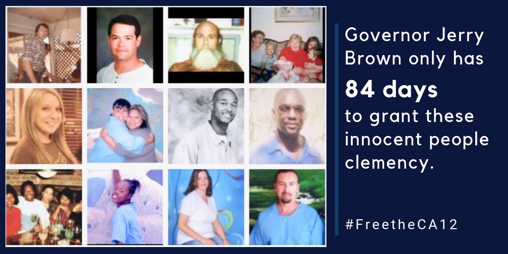 CA_Innocence's tweet photo. Is today the day @JerryBrownGov frees the #CA12? If you're wondering the same, you can take action and help! Share our message and use this link to tell our Governor that they deserve clemency 👉 https://t.co/i1q0pobkjA #XONR8 #FreetheCA12 https://t.co/34ZM68vYah