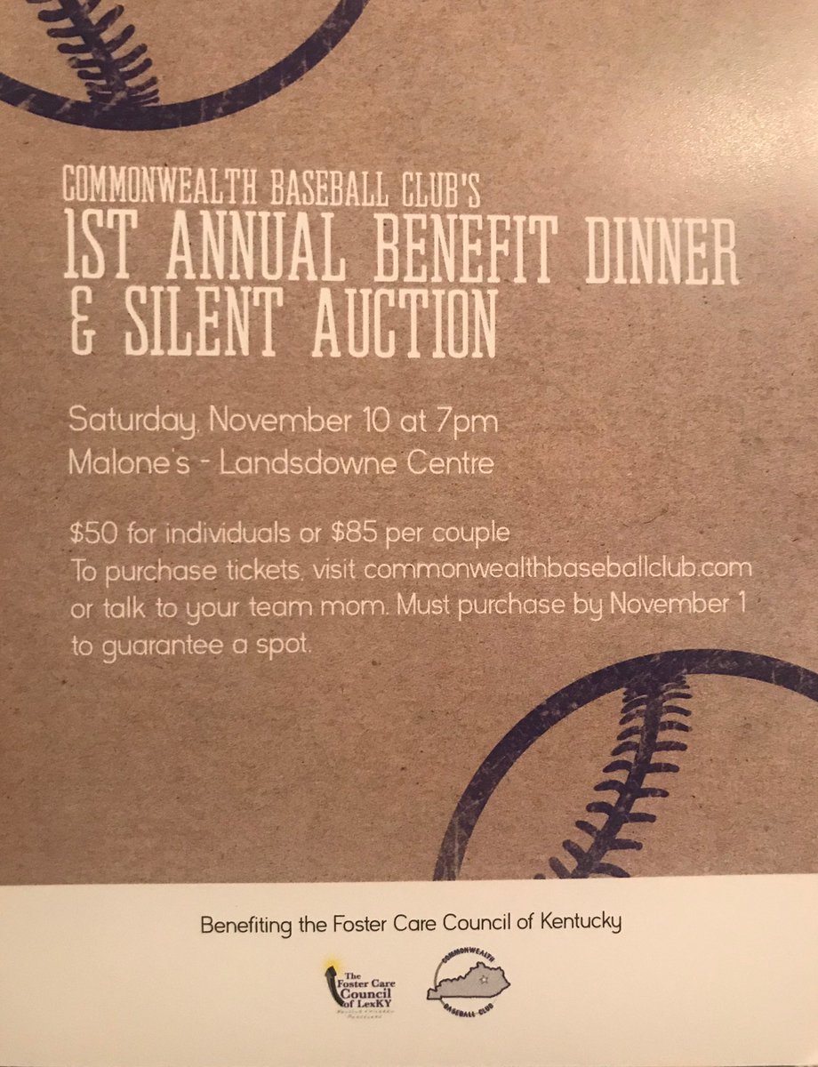 CBC Silent Auction is approaching quickly! There will be great food, music, and lots of awesome items up for auction. There will also be a raffle, with the winner getting a portion of their summer fees paid for! 

Buy your tickets here: commonwealthbaseballclub.com/2018-fundraiser