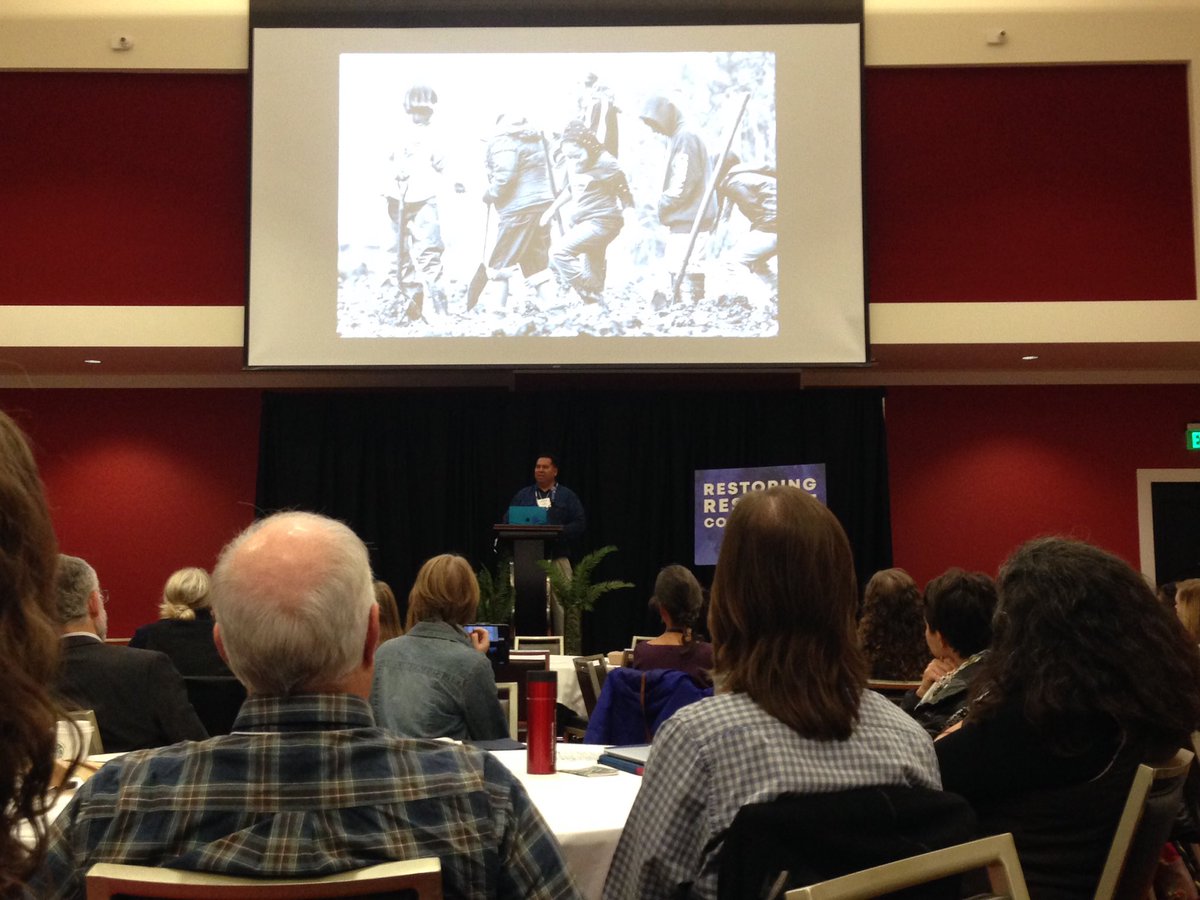 SWS_PNW's tweet photo. Fantastic plenary this morning hearing from Caj Matheson on tribal first foods and Erin Pettit on listening to glaciers. #Restoration2018 https://t.co/H2FK0epexW
