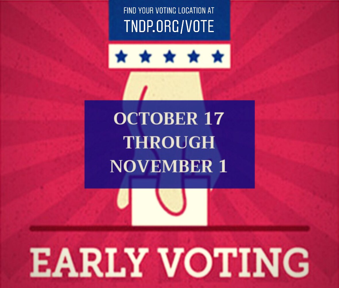 FloiedFor71's tweet photo. #EarlyVoting starts tomorrow in Tennessee. Be sure you know where your voting location is. This election is so important. Do your duty and #VOTE!
#VoteBlue #FloiedFor71 #FranklyFloied #FightForFloied https://t.co/SJEYaDFdoj