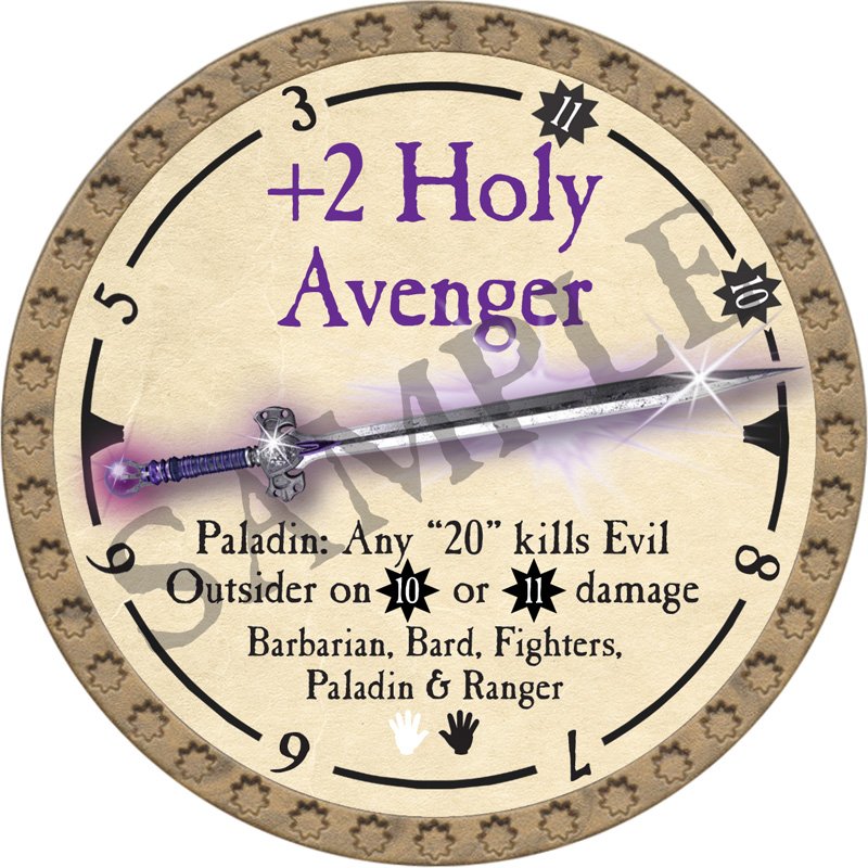 truedungeon's tweet photo. Pre-orders for 2019 tokens begin Nov. 1.
One of this year's UR tokens is +2 Holy Avenger. In the hands of a paladin, it becomes a devastating force against evil outer-planar denizens.
Get any current UR token w/every $250 token order.
https://t.co/AjJ2zN2aGl
#TrueDungeon #TDToken https://t.co/dyku8yzFqM