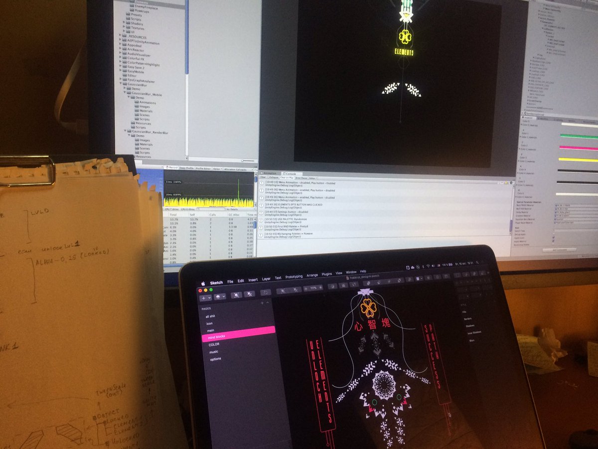 Adding and coding a functional of a new menu section for unlock-able items🍭 and enemy blocks👾, which can be unlocked by game points named Mantras 🏵 
#frakktus #gamedev #indie #indiegame #development #ios