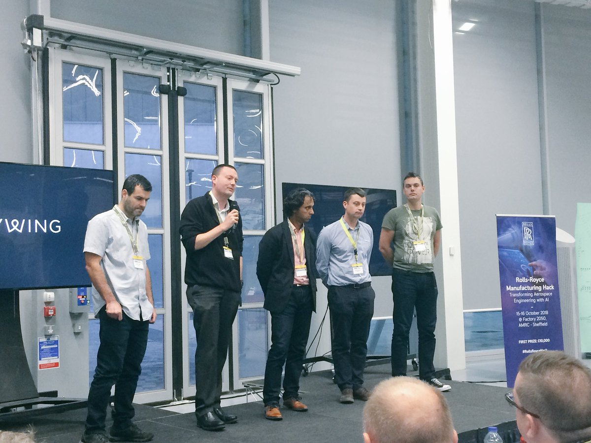 BeMyAppEMEA's tweet photo. @jaywingsays “innovation is in our DNA” at the #RollsRoyceHack final demos! @RollsRoyce @TheAMRC #Factory2050 #innovation https://t.co/xoyx30COgT