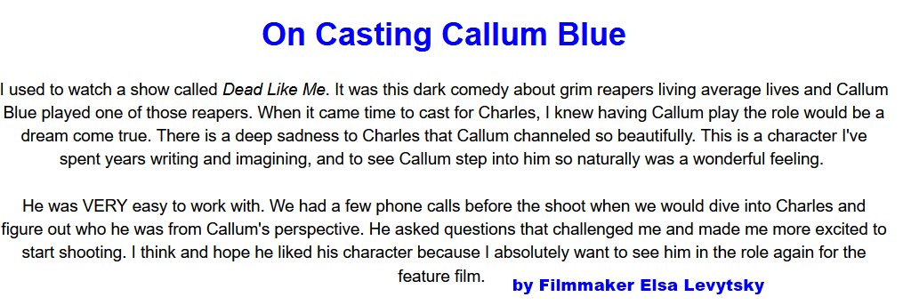 DJCallumBlue's tweet photo. amazing interview of Filmmaker Elsa Levytsky #ElsaLevytskyโจ๐๐@GoodnightDeath_ here : https://t.co/hgowVc7Qli and she also talks about Callum Blue as Charles ๐#CallumBlue https://t.co/O6sieOK30i