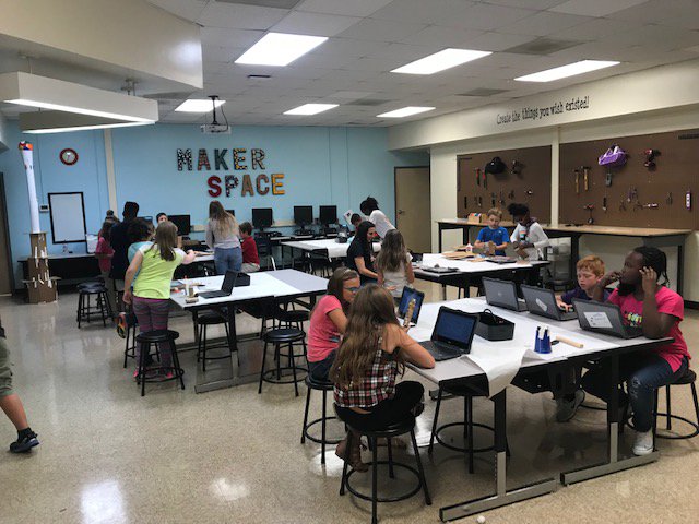 Tech_CoachLloyd's tweet image. &quot;...the design process really works...&quot; -Mrs. Mims  #heartisfull #SRIMakerpsace #fourthgrade #Sounds #differentpitches #Musicalinstrument