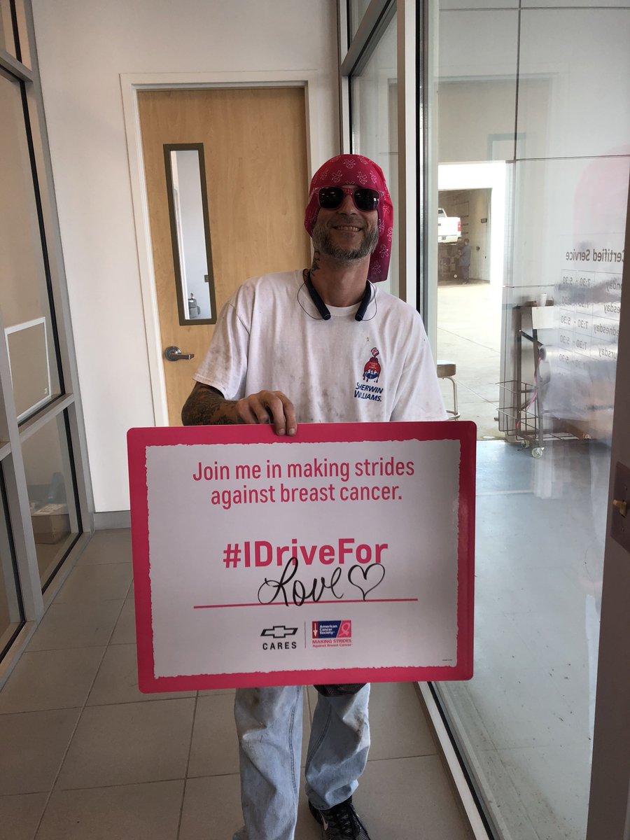 Every time #IDriveFor is used on Twitter, Chevy is donated $5 to Amercian Cancer Society. Help us make a difference one tweet at a time! Beat Breast Cancer! #marketplacecares #IDriveFor #breastcancerawareness
