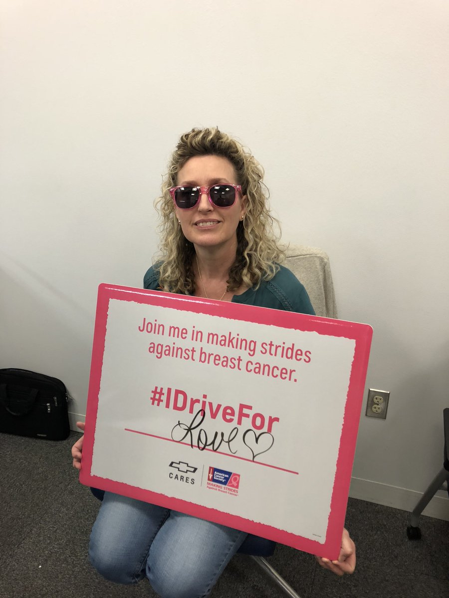 Every time #IDriveFor is used on Twitter, Chevy is donated $5 to Amercian Cancer Society. Help us make a difference one tweet at a time! Beat Breast Cancer! #marketplacecares #IDriveFor #breastcancerawareness