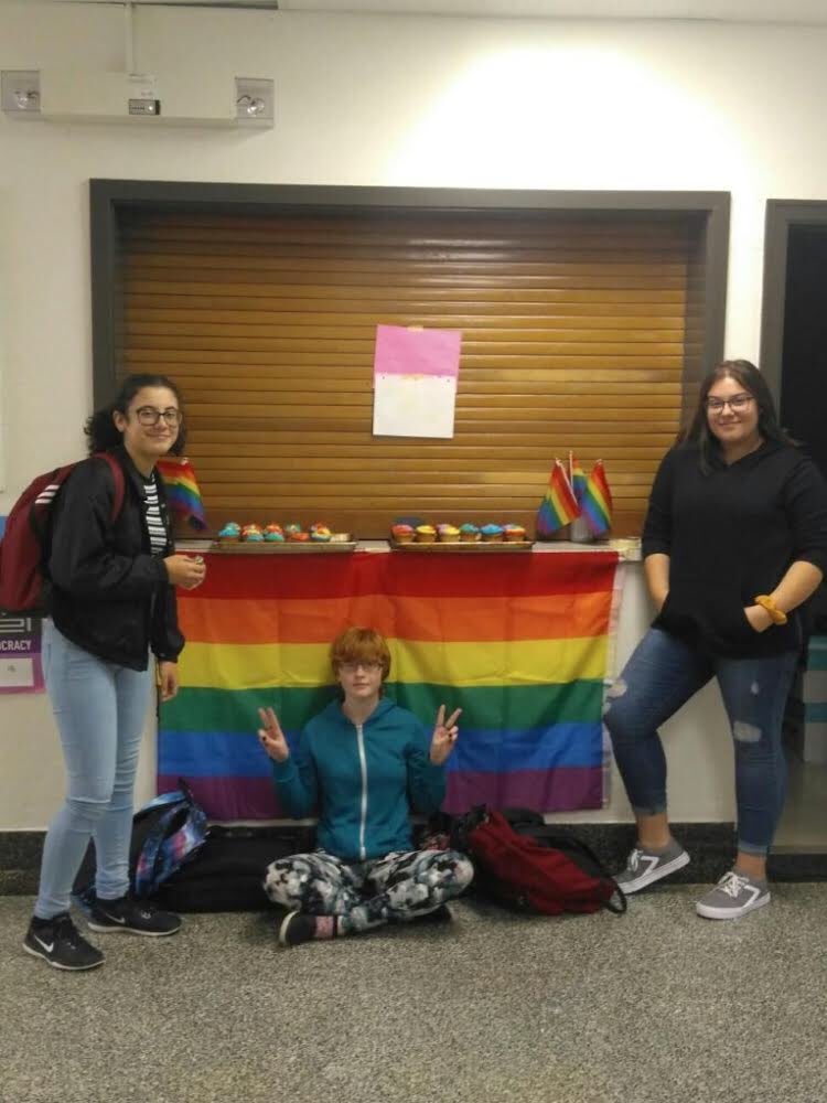 Students celebrated diversity, equality, support, and pride on National Coming Out Day with rainbow themed cupcakes. #ugincludespride #uglearns
