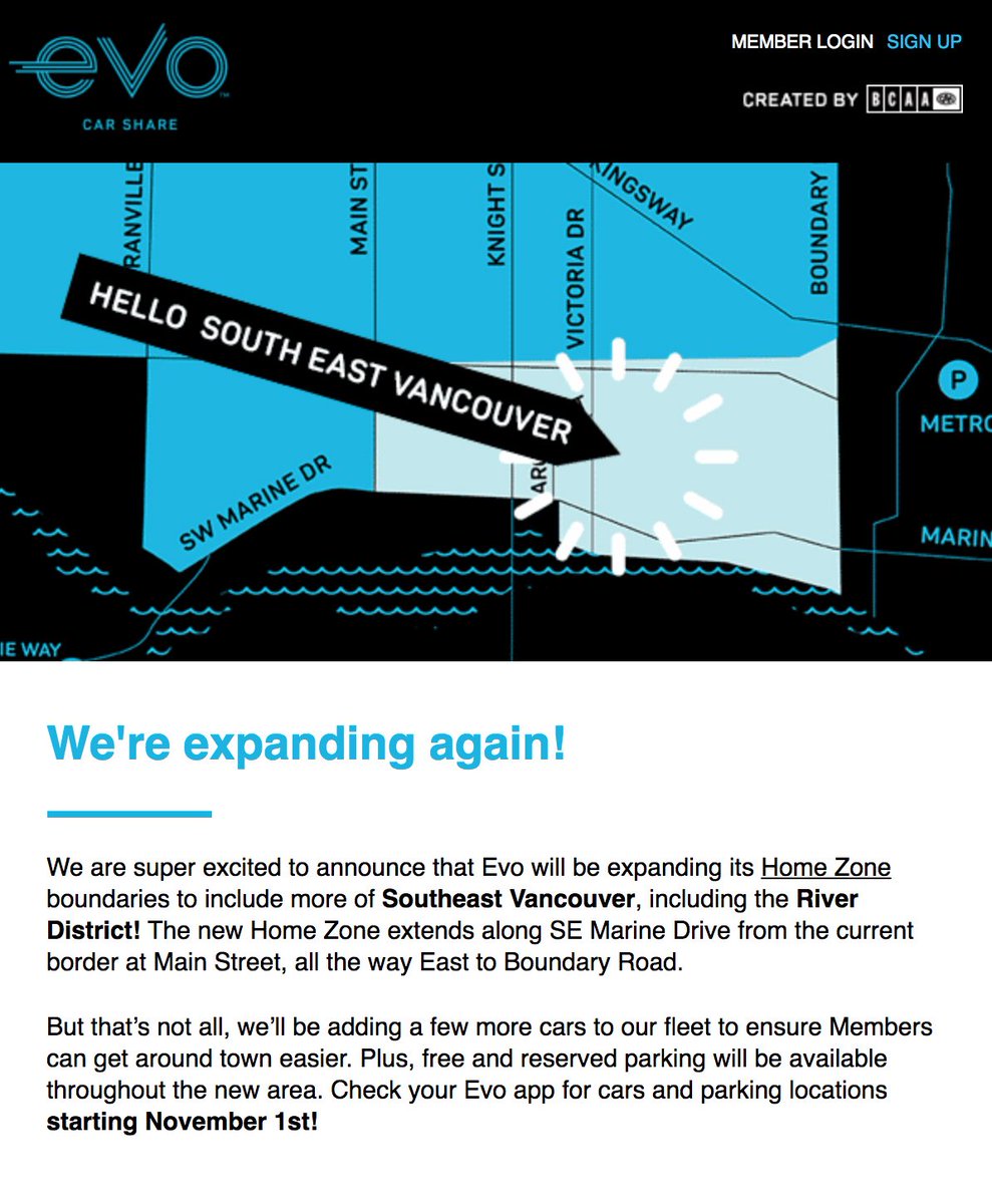 riverdistrictwo's tweet photo. Did you hear the news?! @EvoCarShare is expanding! 🎉 Evo will be expanding its Home Zone boundaries to include more of Southeast Vancouver, including the #RIVERDISTRICT! The new Home Zone extends along SE Marine Dr from the current border at Main St, all the way to Boundary Rd. https://t.co/bgH6lksFmW
