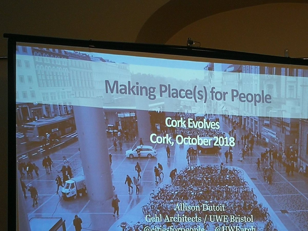 cogan_sandra1's tweet photo. Alison Dutoit speaking at #corkevolves as part of the Cork Conversation series... "We need to change the conversation from the thing to the human.... From public spaces to public life" @corkcitycouncil @rebecca_loughry https://t.co/uTj7aZ84p1