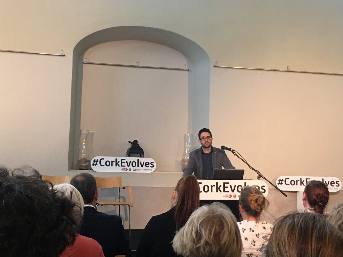 CBA_cork's tweet photo. At the #corkevolves event opening the evening is Dr Frank Crowley from UCC is talking about the challenges of growth that will face Cork over the coming years. https://t.co/N6Gn9zMZ4x