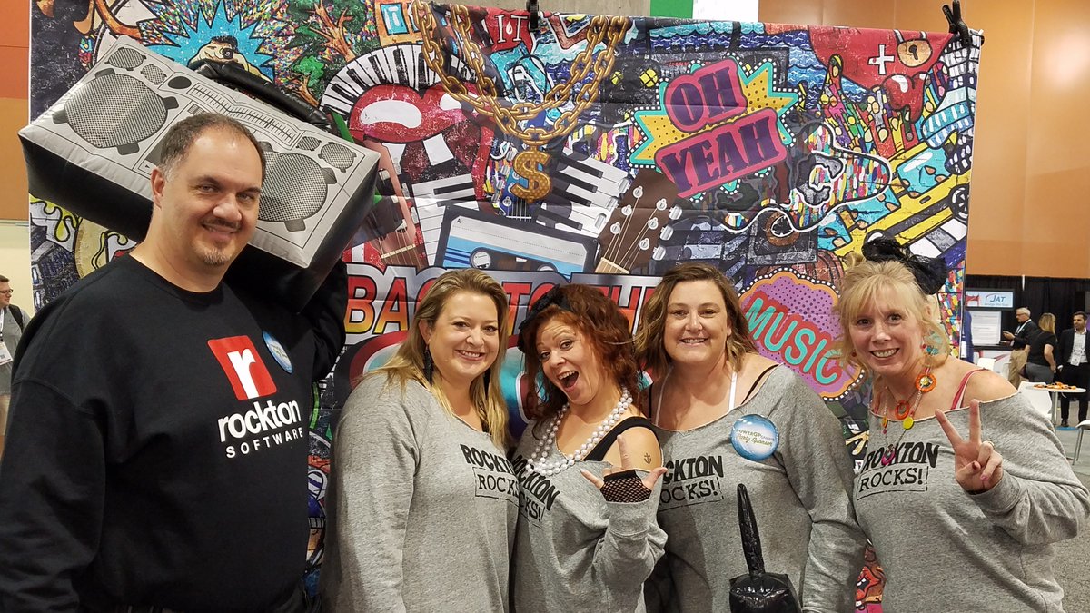 RocktonSoftware's tweet photo. #rocktongoesretro  Check out our outfits! Join us today, go through our rad pile of stuff, take a groovy picture and Go Retro with throwback pricing!  Join us at the Power Party at the Park tonight as well! https://t.co/Ju5RvYjVAa