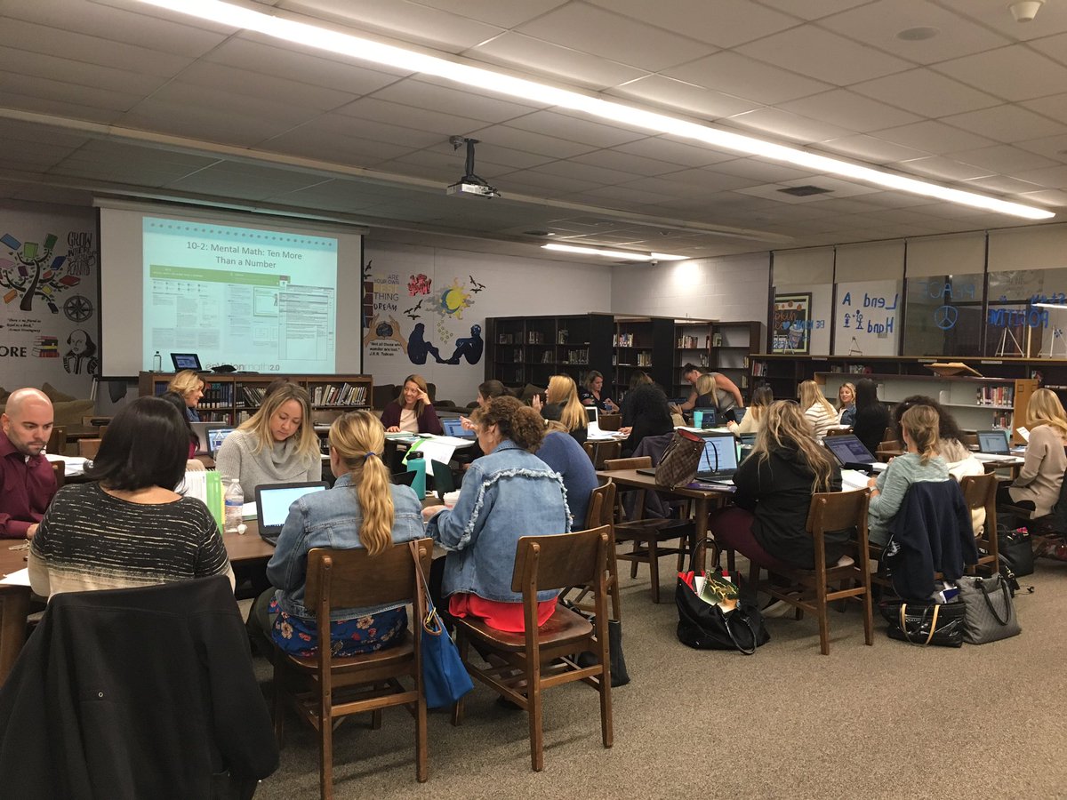 OBPLA:K-2 enVisionmath workshop...teachers having a very productive day in lesson plan analysis