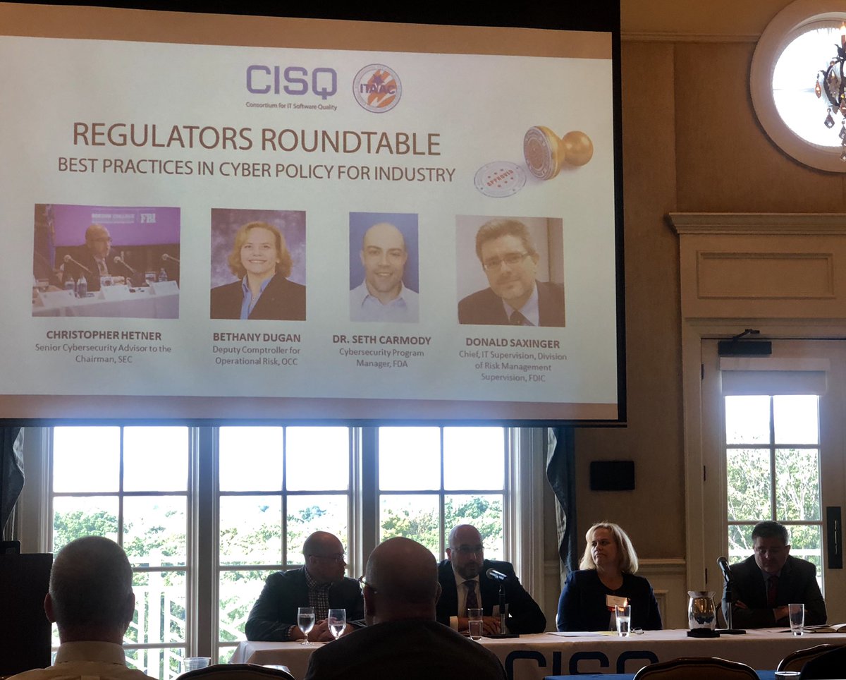 dbdiaz99's tweet photo. Best cyber and regulatory policies for industry @CISQ@SEC@FDA@FDIC https://t.co/053bNlSdNi