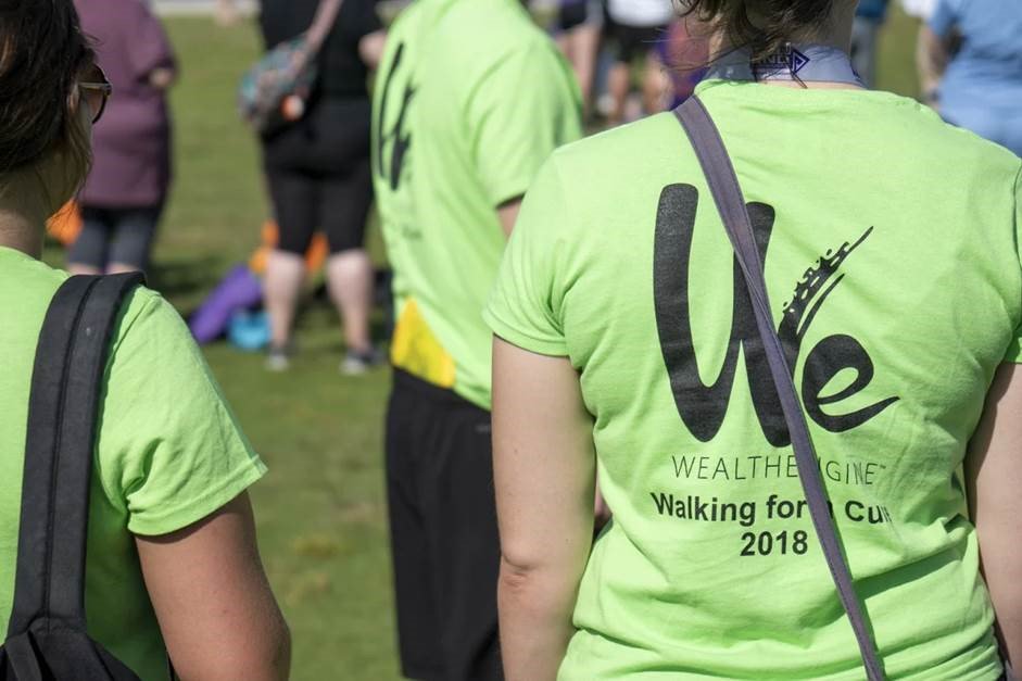 WEklauer's tweet photo. Thanks to #CharlestonCottonExchange who did a terrific job on our shirts for the Charleston #Walk2EndALZ ! Thanks to all the #wealthengine folks and family who joined us! https://t.co/gpL3MQktxR