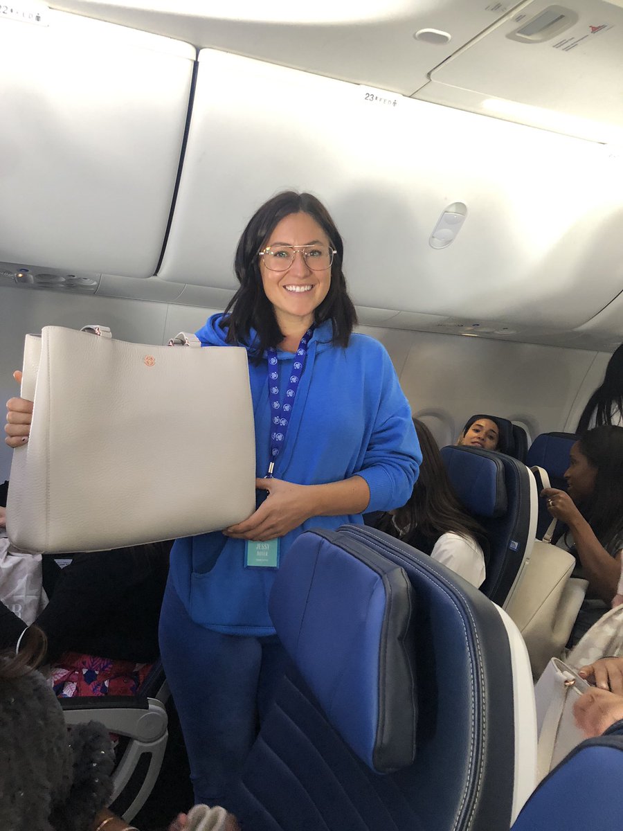 Jessy Dover - founder/creative designer of <a href="/DagneDover/">Dagne Dover</a>.  Can’t tell you how AMAZING she was...so many learnings from someone half my age! Loved sharing career experiences with her! Oh - and thanks for the advice Jessy! 😉#keeplearning #PowerTrip2018 <a href="/marieclaire/">Marie Claire</a>