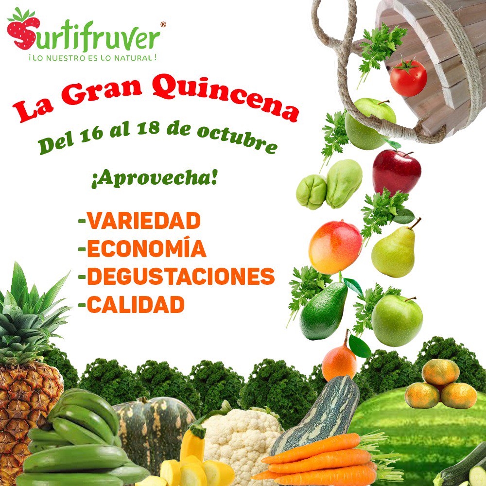 surtifruver's tweet photo. 📆Te invitamos esta semana📆
🛒Encuentra en todas nuestras tiendas gran variedad de promociones, además de la frescura de todos los productos🛒
🍍🍓Sin olvidar excelentes degustaciones🍓🍍
#LoNuestroEsLoNatural https://t.co/99nWHaPoI2