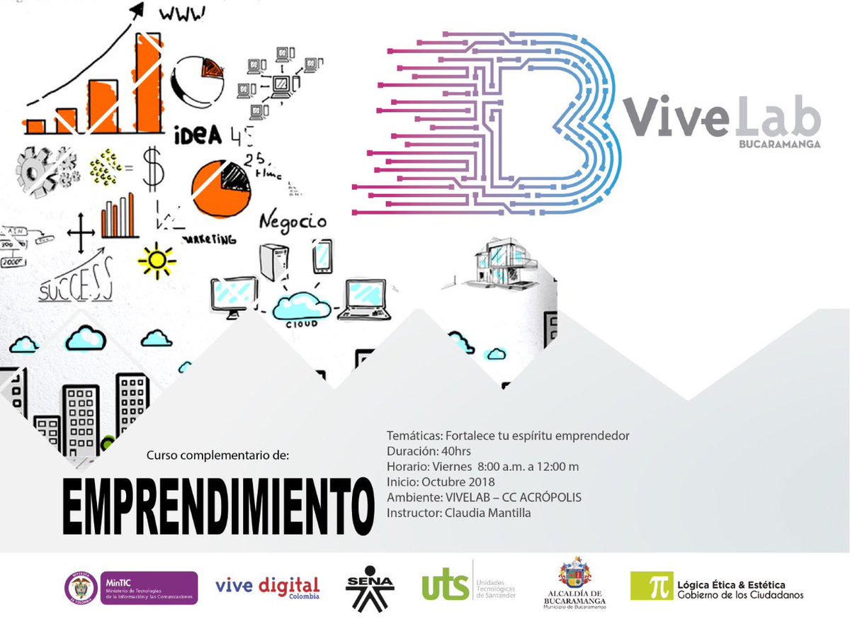 Victorvivelab's tweet photo. Mira la oferta de formación que tiene VIVELAB - BUCARAMANGA para cerrar el 2018, no te quedes por fuera, solo 25 cupos por curso. inscríbrete ahora mismo en : https://t.co/1qNVnzHyDB @torumedia @SergioCajiasL @UIS @udes_oficial @egresadouteista @UnidadesUTS  @Mapaver https://t.co/G7lbrGaDl7