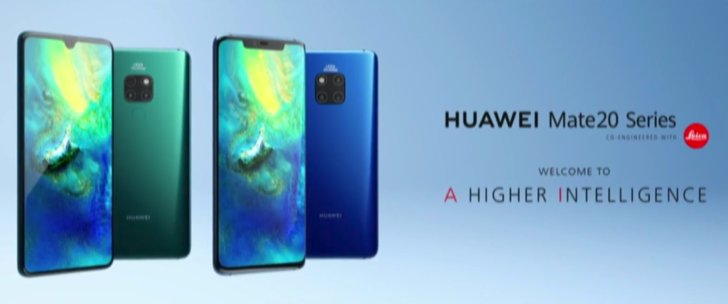 Kbit_co's tweet photo. Huawei announces Mate 20 and Mate 20 Pro with big batteries and triple rear cameras, starting at €799 https://t.co/3LI50plI1m https://t.co/PU21G7M47k