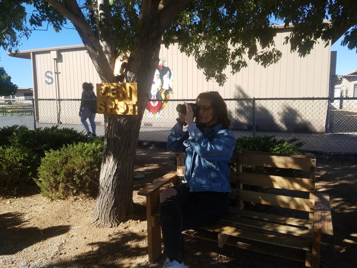 STales2019's tweet photo. Caroline Martin @carolineggracee taking some pictures for photography at the Zen spot! https://t.co/AySjnHN0z2