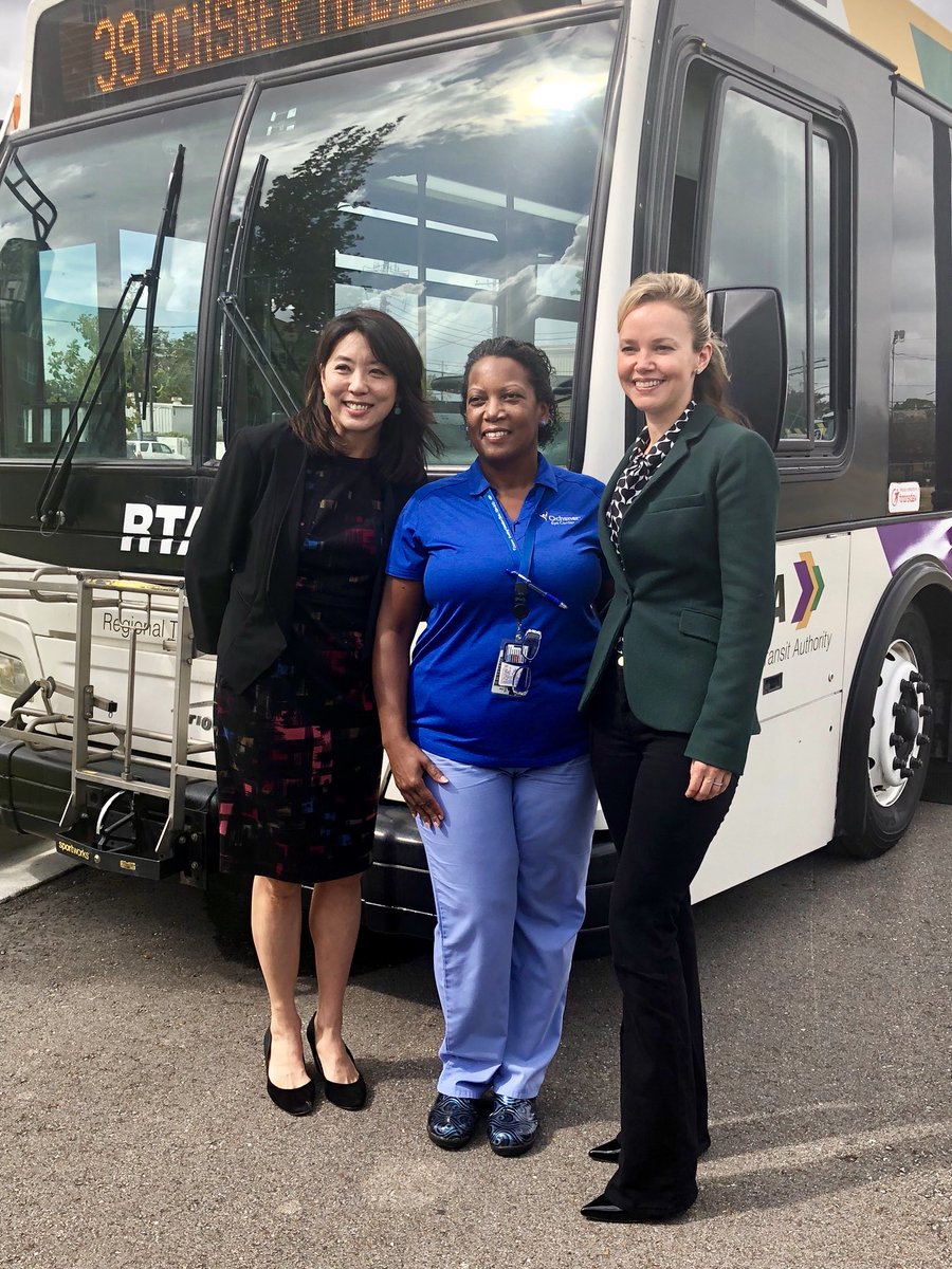 HelenaMorenoLA's tweet photo. A common sense RTA line extension #39 to the Ochsner campus, is finally a reality! This eliminates another bus transfer, which means time and money saved for riders. Collaborating together as a region produces great outcomes. We are stronger together! https://t.co/Uk1GNubZjW