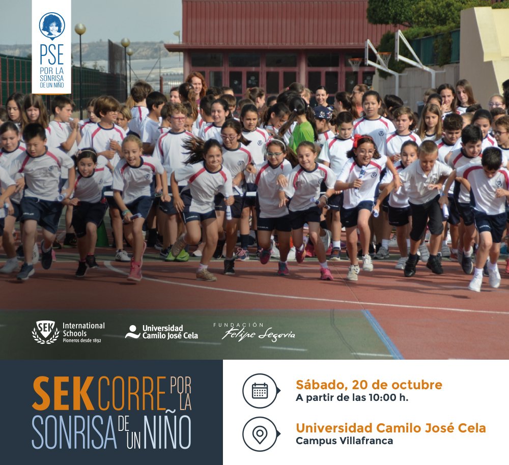 sekintschools's tweet photo. #Recuerda Todavía te puedes apuntar para participar en la carrera solidaria🏃‍♂️ del 20 de octubre 'SEK Corre Por la sonrisa de un niño' para recaudar fondos y ayudarnos a escolarizar a los peques de Camboya @PSNCamboya 
¡Te esperamos!
Más información: https://t.co/FcM18HesME https://t.co/CzzBuZiocM