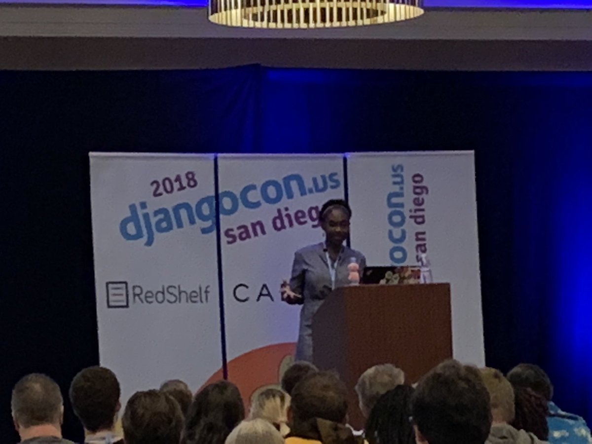 rcmadden's tweet image. Day 2 @djangocon 🏝@amakarudze inspirational journey into a career in tech that lead to #djangogirls fundraising, #pyladies, #djangoproject, #djangocon keynote.