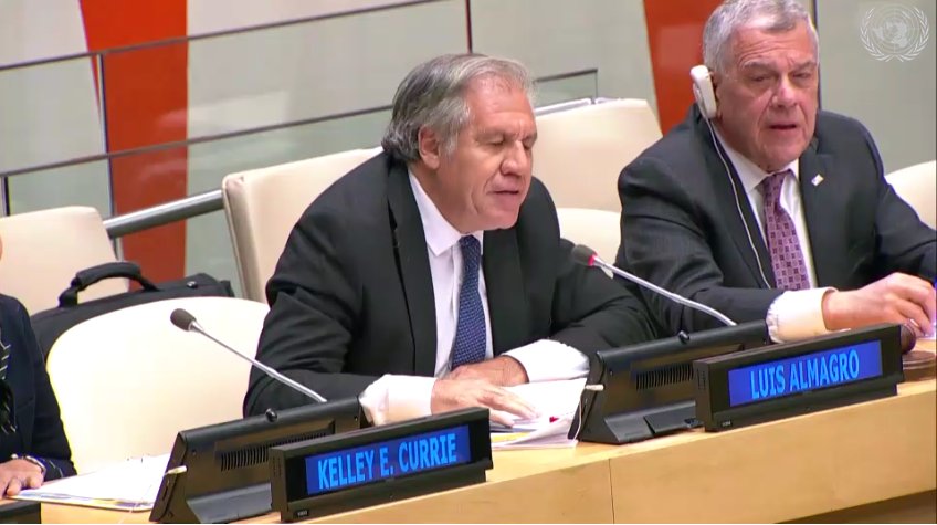 radiorebeldecu's tweet photo. #AHORA | Luis Almagro, que ha promovido y respaldado públicamente una agresión militar contra #Venezuela y ordenó este año bombardeos injustificados ordenados por el presidente de #EEUU, @realDonaldTrump a #Siria habla de #DDHH en #Cuba 
#CubaEsNuestra 
@aparedesrebelde https://t.co/7tqbXdJYHK