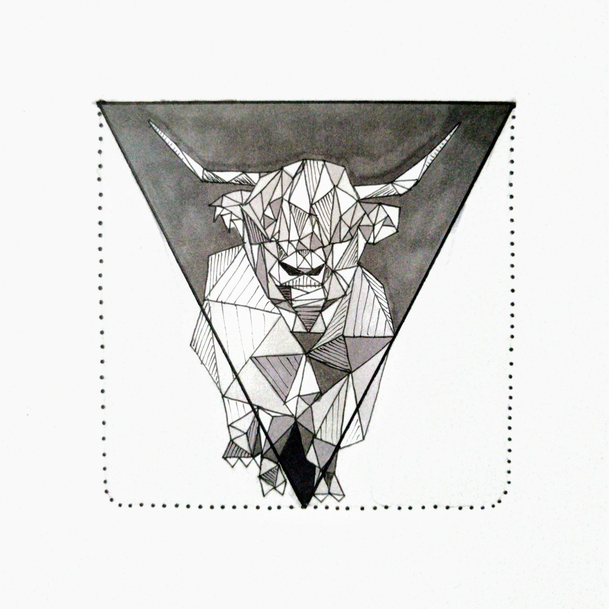 Abzterrox's tweet photo. Day sixteen of #inktober !
I've always wanted to have a go at drawing a geometric animal and this game me the perfect opportunity!
Day 16 prompt: #angular
#inktober2018 #originalart #highland #highlandcow #geometric #geometricanimal #triangle #moo #geometriccow https://t.co/NxjyBRh1NY