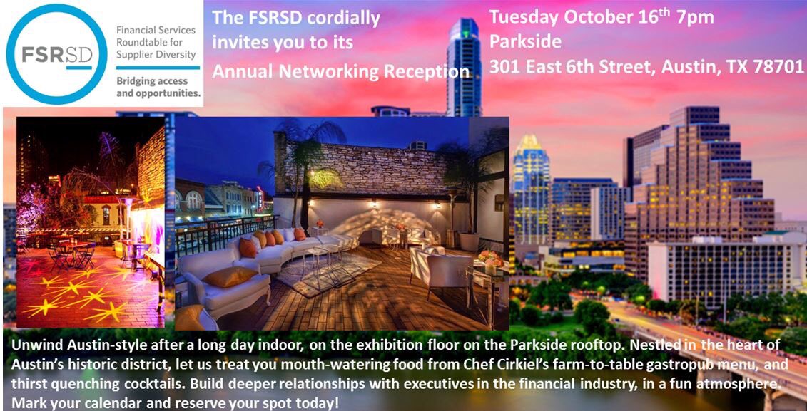 SocialFSRSD's tweet photo. Rain or Shine our event is happening folks! Come for an opportunity to network, eat and have some cocktails for.....FREE!!! All are welcome! #fsrsd #fsrsdTX ##fsrsd2018 #NMSDC18 #NMSDC #NMSCConference #austin #parkside #networking @NMSDCHQ @parksideaustin @SocialFSRSD https://t.co/y9GgrWahsn