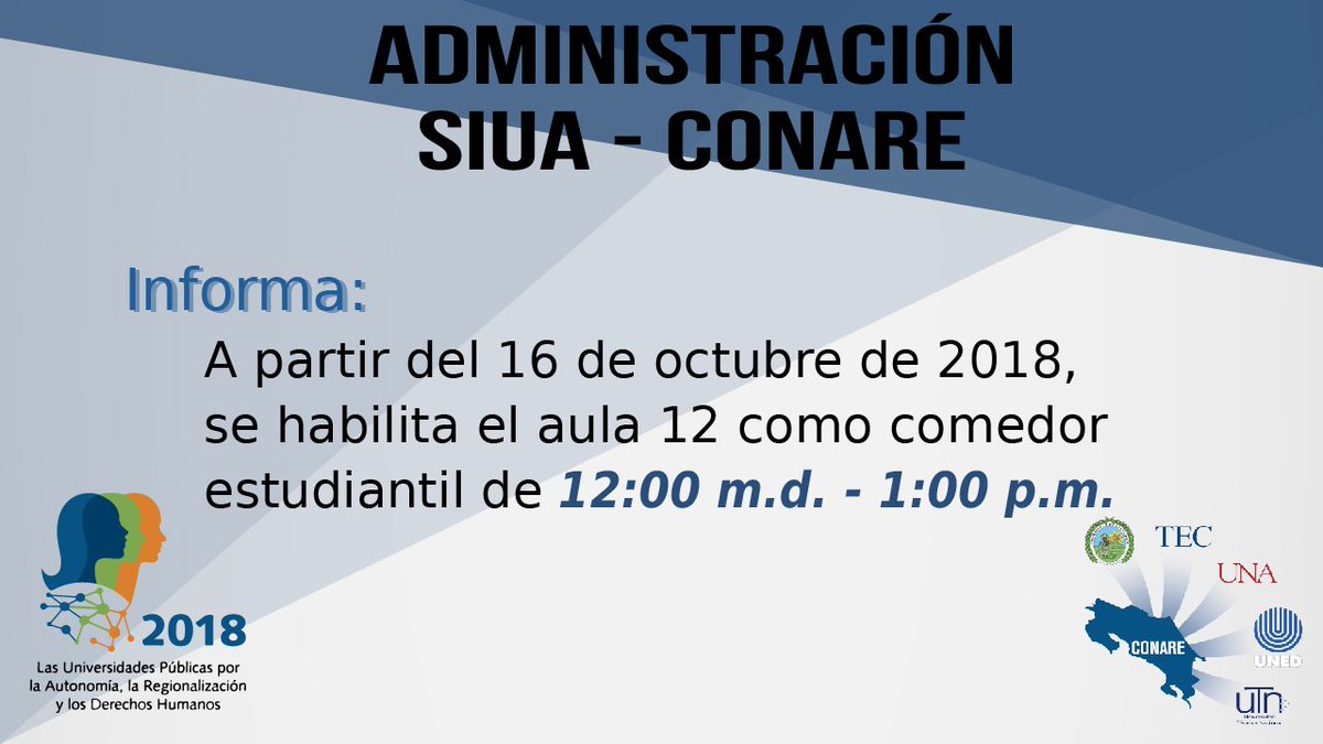 intersede's tweet photo. Administración SIUA-CONARE informa: https://t.co/qLMpLWrtAF