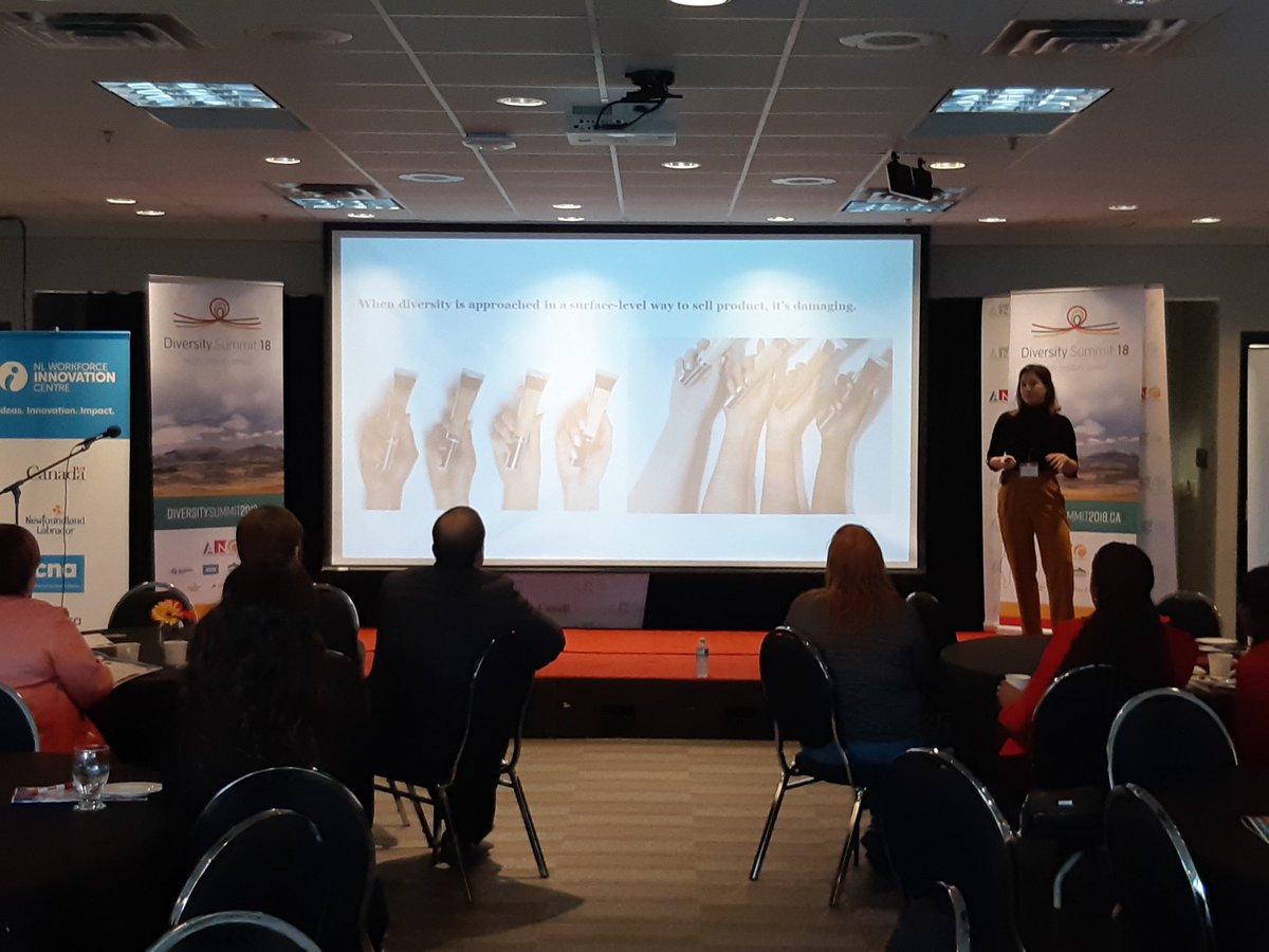 JusCamNL's tweet photo. Is your social media marketing inclusive? Team Media's @iamnourelm is leading a breakout session at #DSNL on effectively leveraging diversity to reach your target audience. https://t.co/XZWt2fbvz9