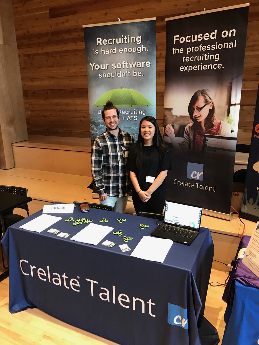CRELATE's tweet photo. Last week we had the opportunity to be at the @UWCoMotion Startup Career Fair. With over 700 candidates in attendance, we had a great time speaking with so many talented people. #seattlestartups #careerfair #startups #talent #innovation @dalena_pham @ProVega https://t.co/JZkWGMrH4A