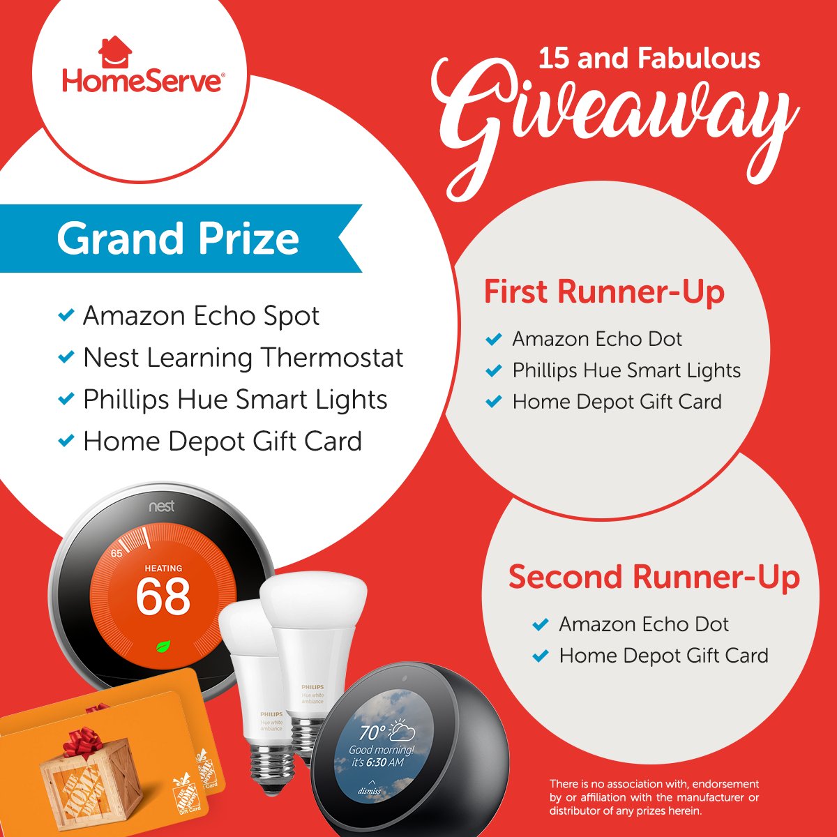 HomeServeUSA's tweet photo. It's our 15th anniversary🎉. So, we are giving away 3 prize packages. Follow us and to enter for a chance to win, RT us your favorite anniversary/birthday memory. https://t.co/JoodC9Go7i 

No Purchase Necessary.  Subject to official rules here: https://t.co/gciP6Jv5V0 https://t.co/Dba0Omlc77