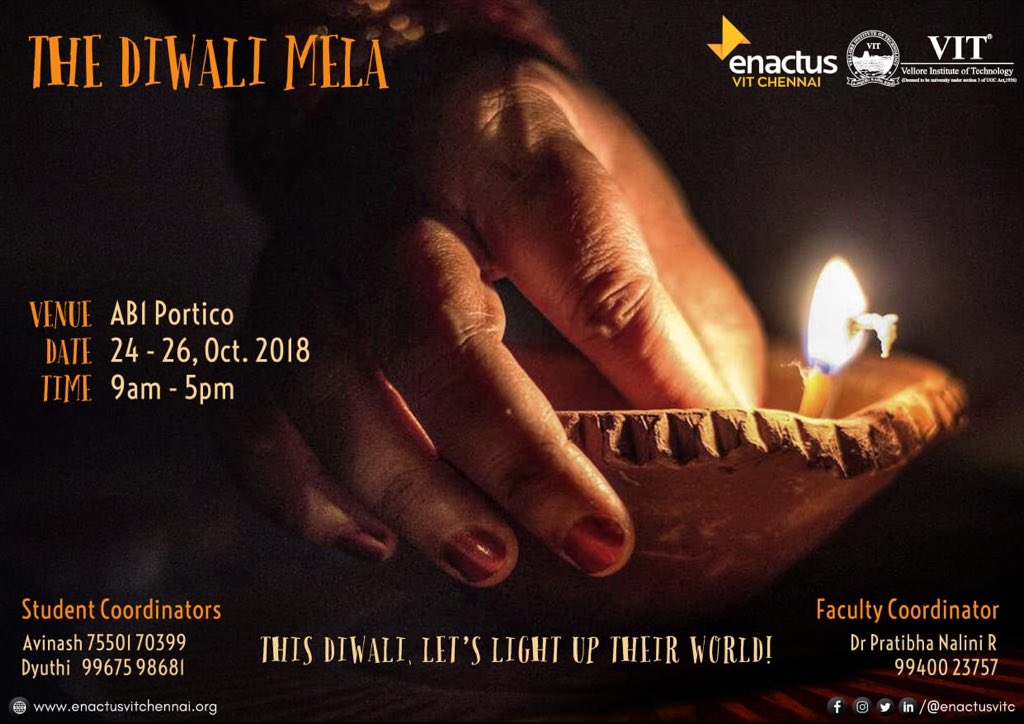 enactusvitc's tweet photo. Enactus VITC brings to you an opportunity to help brighten up lives. A blossom of radiance and beauty materialized by diyas, hand made and decorated by the refugees residing in Kelambakkam, is truly a sight to behold. #FestivalOfLights  #EnactusVITChennai #Enactus #EnactusIndia https://t.co/FhUbgAjFUX