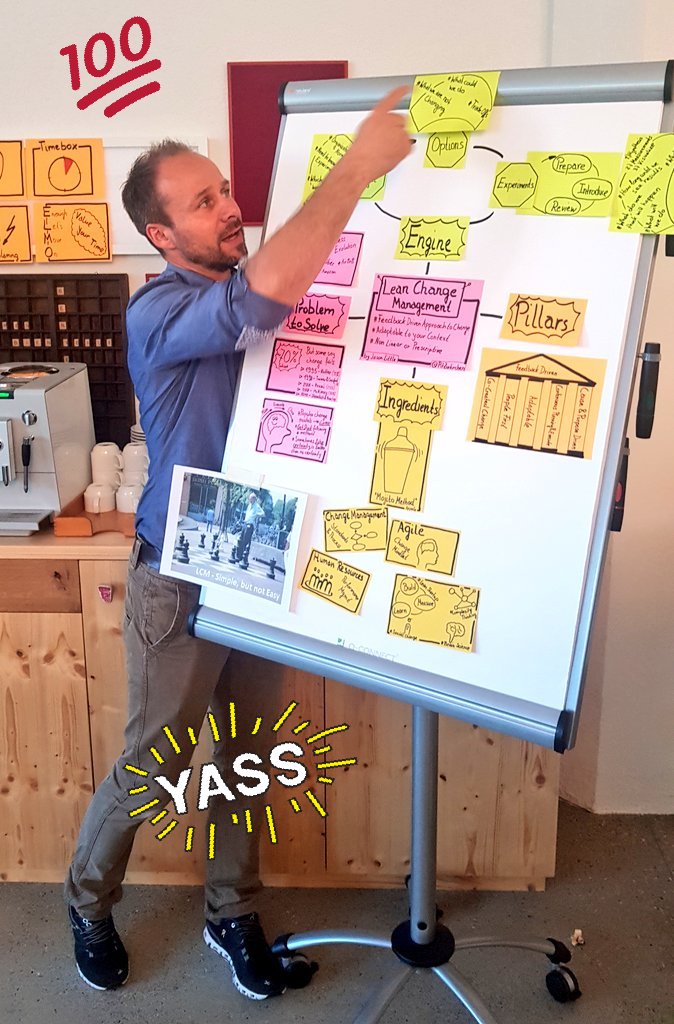 FlurinMeng's tweet photo. What a great training by @PitZurkirchen and @sibyllest for @LeanChangeOrg! Looking forward to use this practices for my clients as a #LeanChangeAgent https://t.co/xPcK7Tn6Gy