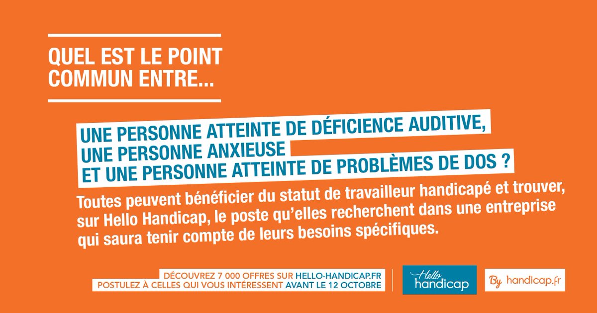 📢Le forum #HelloHandicap c'est maintenant  !📢 Rencontrez les chargés de recrutement de @gfiinformatique sans vous déplacer 👍@gfi_recrute #ZéroDéplacement #EmployeurEngagé