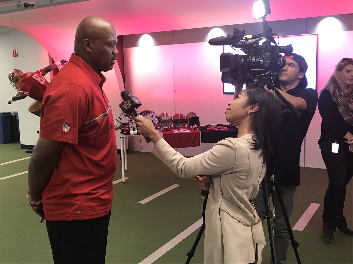 TY @KimSmithTV of @kron4news for taking to #49ers legend Dennis Brown about today’s @CFPExtraYard STEAM in The Stadium event @LevisStadium - thanks @BayArea2019 you ROCK!