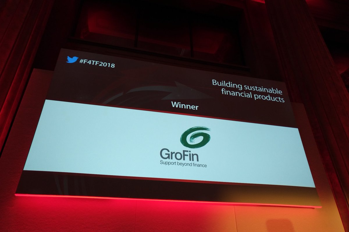 GlobalAccWeb's tweet photo. William Morkel CFO of GroFin collects award for Building Sustainable Financial Products - congratulation! #F4TF2018 https://t.co/kD0G80wTNI