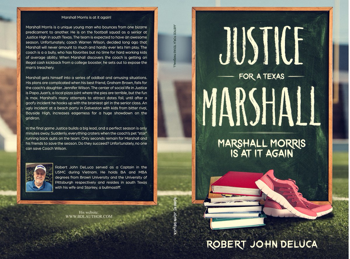 RJDauthor's tweet photo. "Justice for a Texas Marshall" has been released. It is aimed at Young Adults of all ages and will take you back to high school where football was king. As a matter of fact, it still is.
Amazon: https://t.co/YqQ1ZX3hkR https://t.co/mEkSZaW9Ol