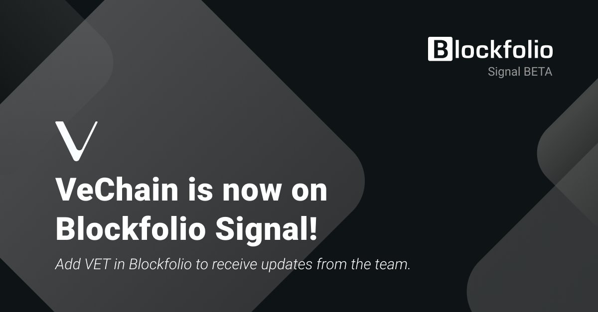 ftx_app's tweet photo. @vechainofficial is now part of Blockfolio Signal beta! Add VET to your Blockfolio to get the latest development updates from VeChain leadership! https://t.co/9ts7F3O7z8