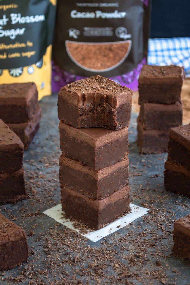 New Recipe for Vegan-friendly Chocolate Ganache Brownies is up on the website now!! So decadent &amp; Chocolatey! #ChocolateWeek2018 #veganhour >>> therawchocolatecompany.com/news/chocolate…